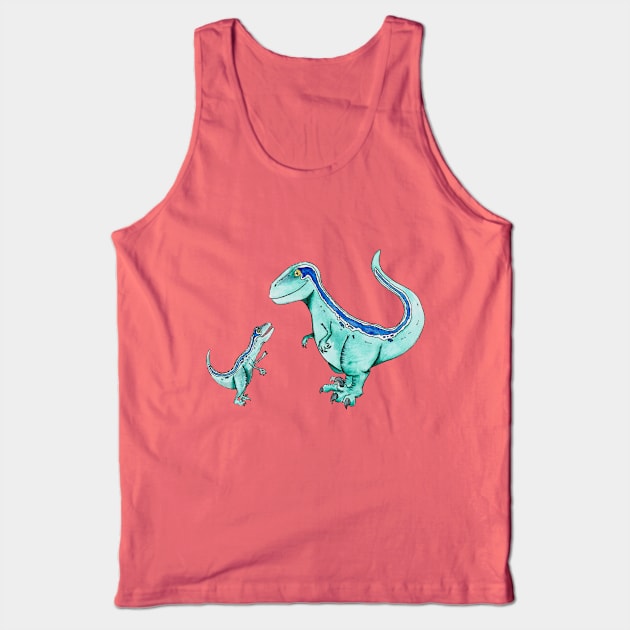 Blue and Baby Tank Top by JurassicArt